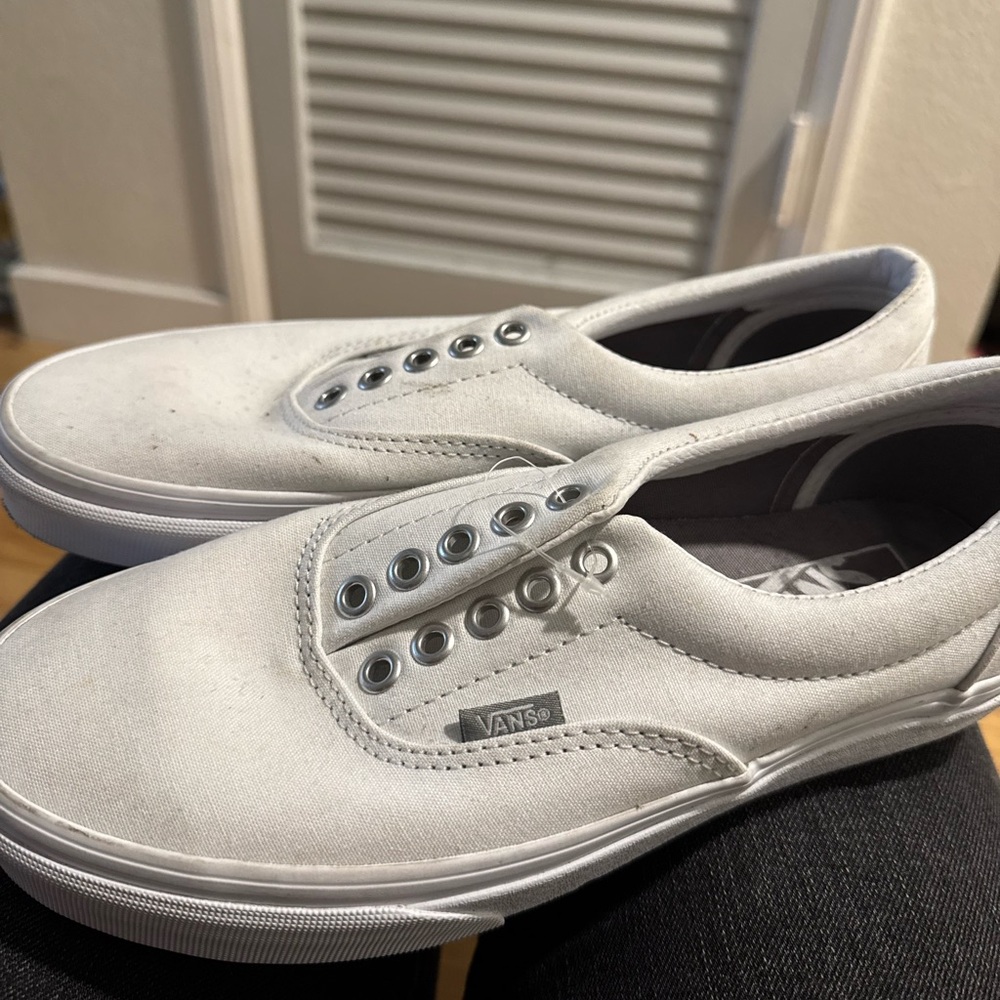 Vans Womans White Slip-On Sneakers